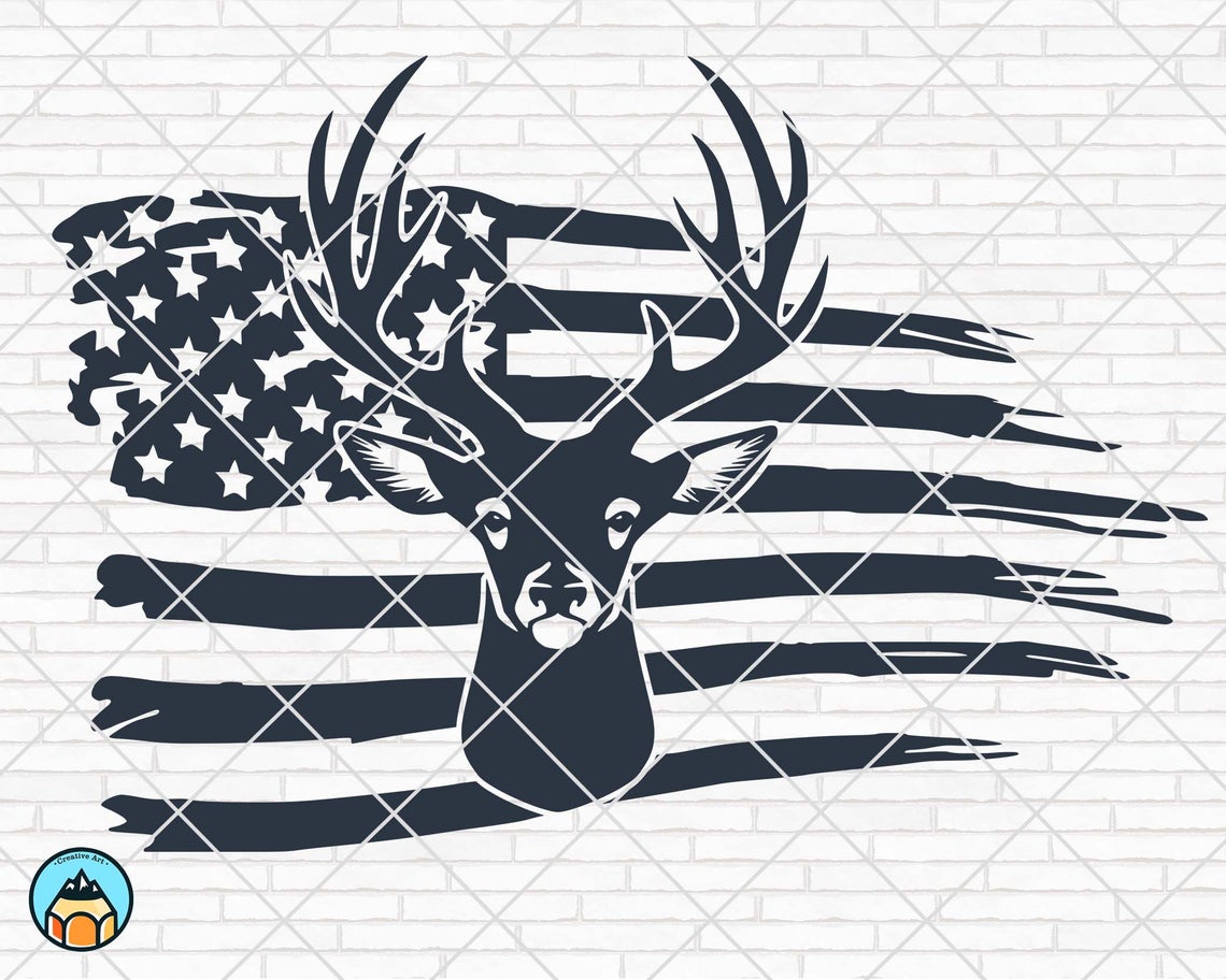 Download Deer Distressed Flag SVG - HotSVG.com