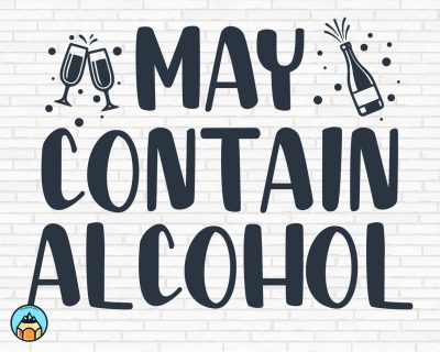 Free May Contain Wine Svg