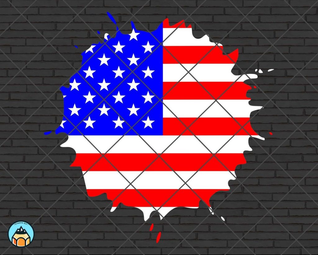 Splatter USA Flag SVG | HotSVG.com