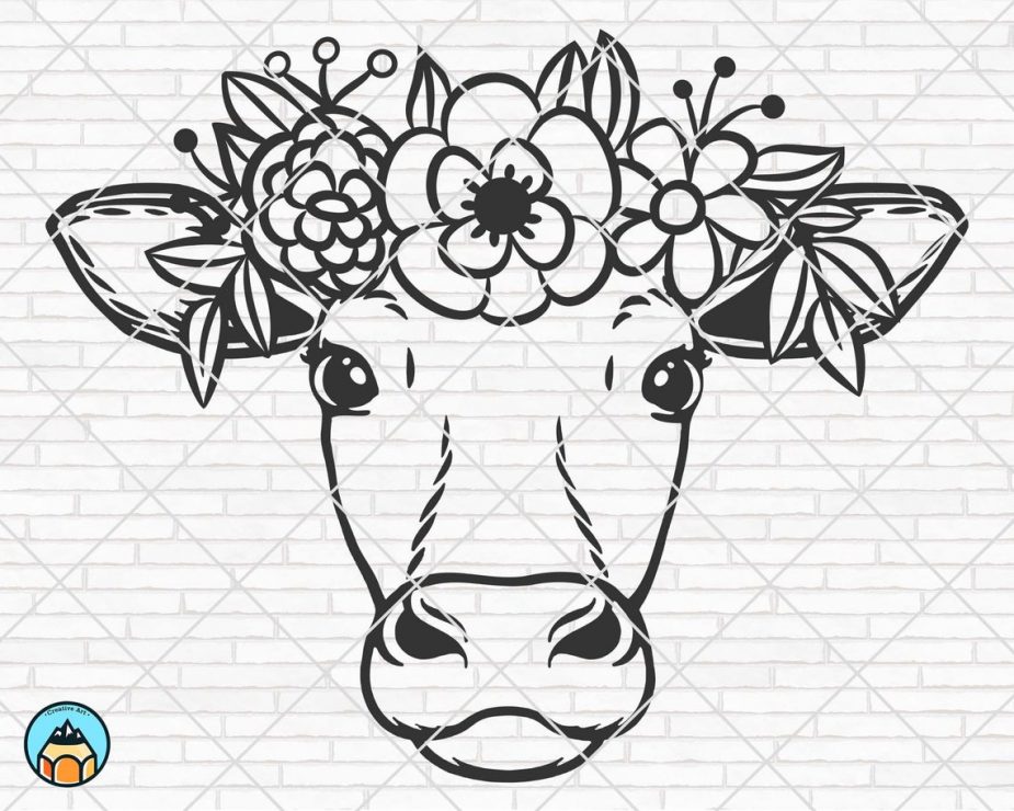 Free Free 191 Cow With Flower Crown Svg Free SVG PNG EPS DXF File