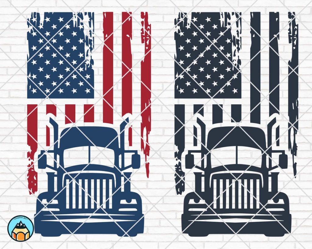 American Trucker Flag SVG | HotSVG.com