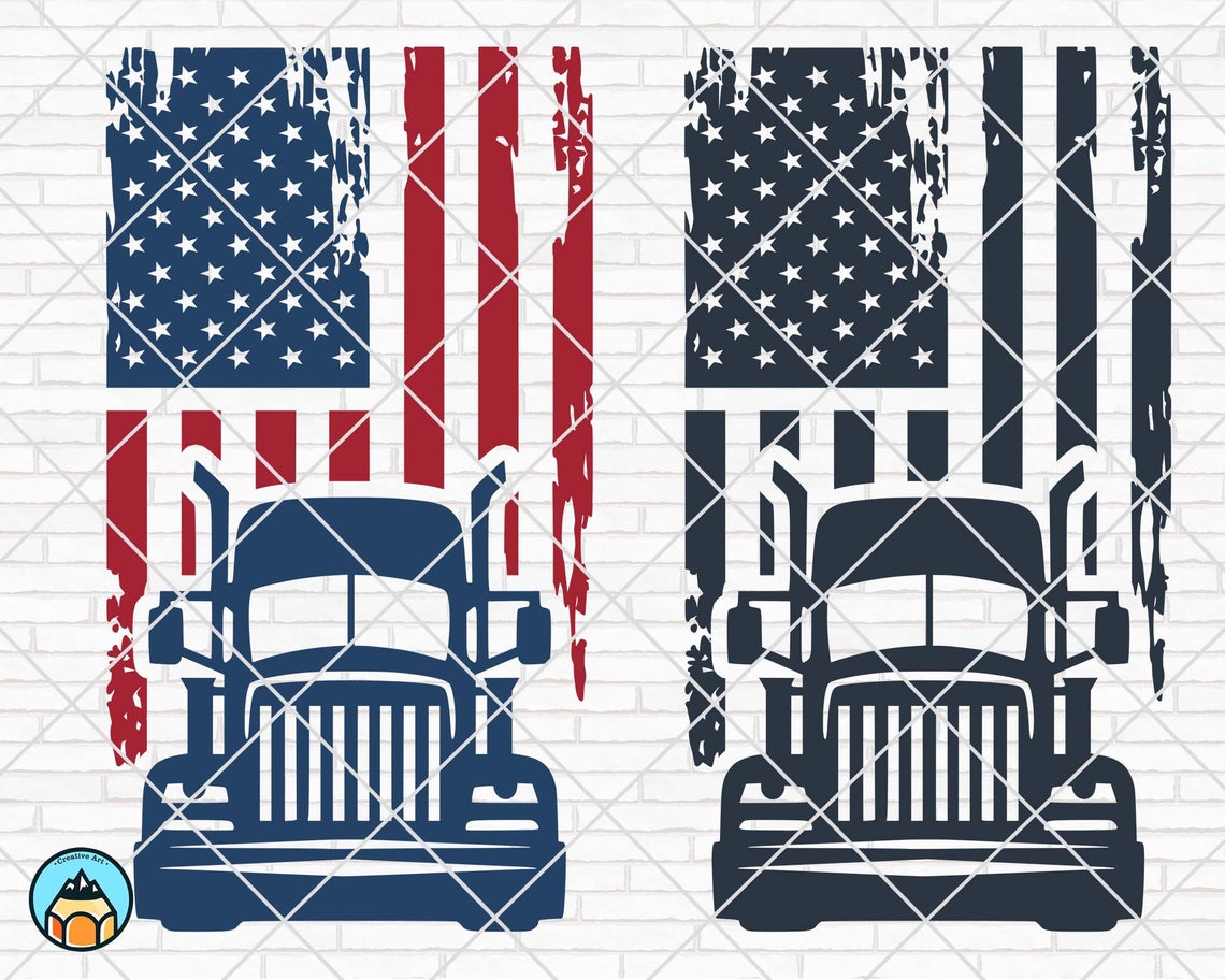 Download American Trucker Flag SVG - HotSVG.com