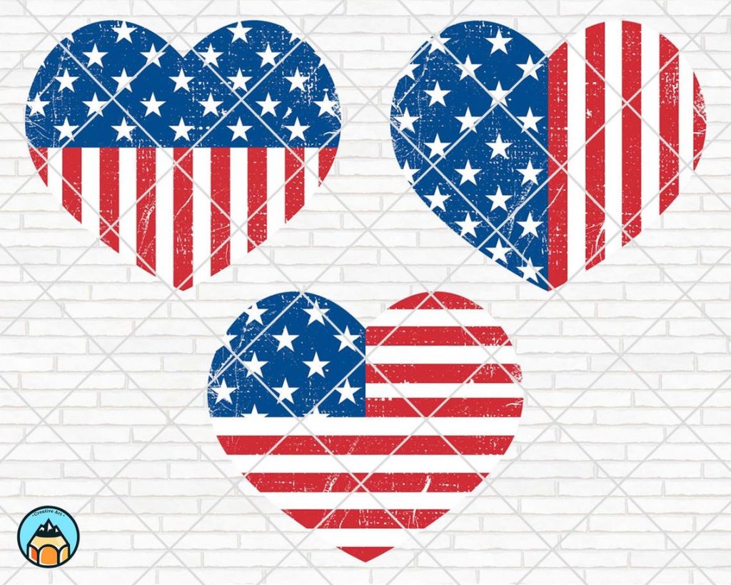 American Flag Heart SVG – HotSVG.com