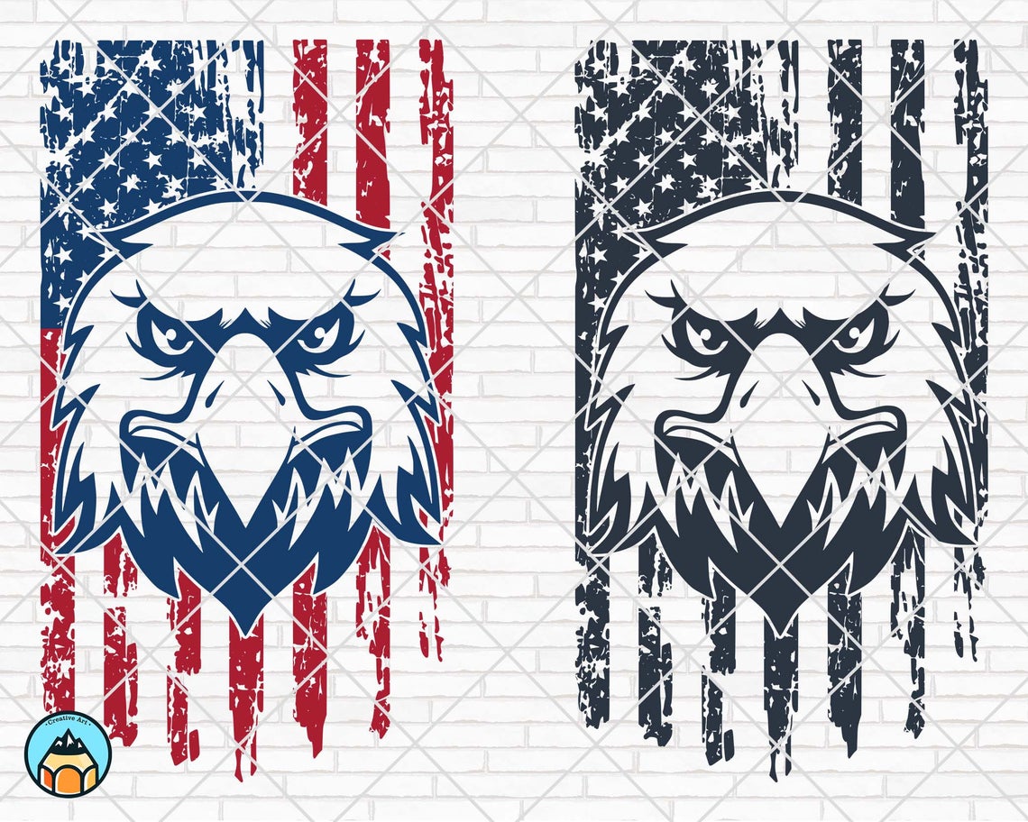 Distressed American Eagle Flag SVG | HotSVG.com