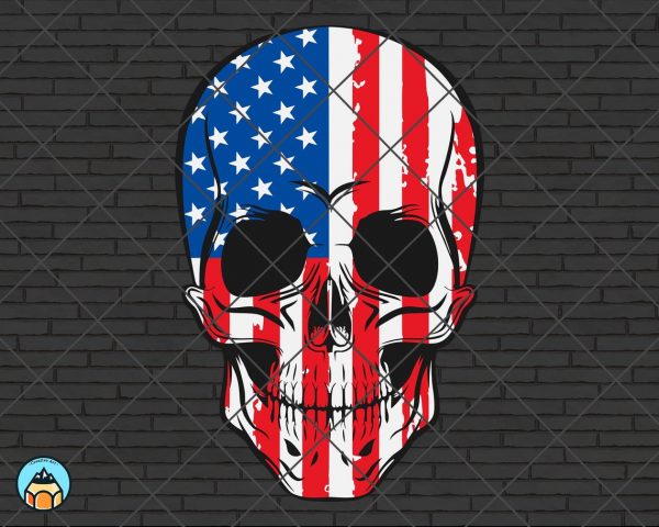 Download Skull American Flag SVG - HotSVG.com