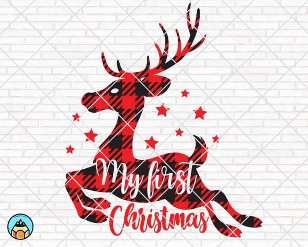 My first Christmas Plaid Deer SVG