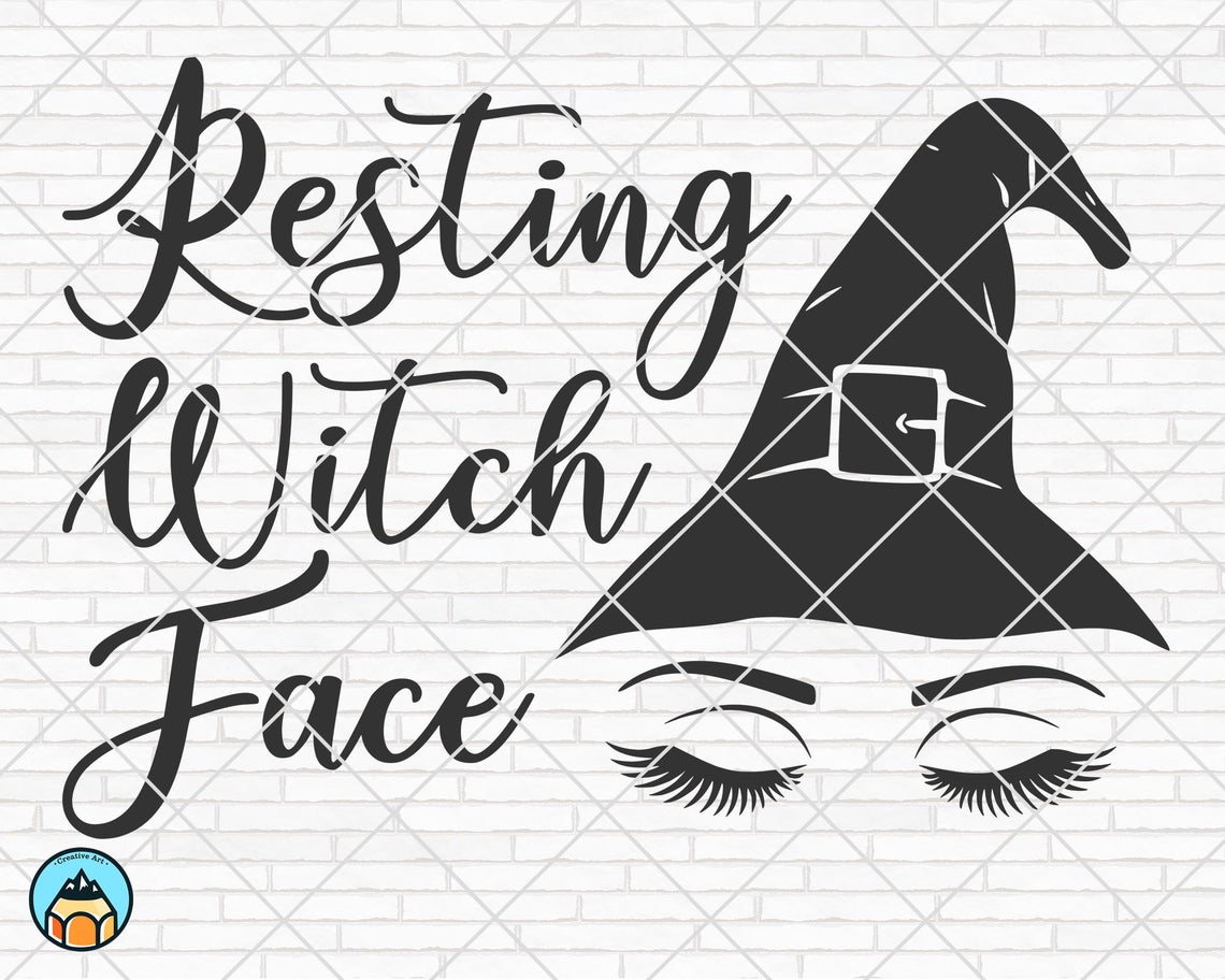 Resting Witch Face SVG, Halloween SVG | HotSVG.com