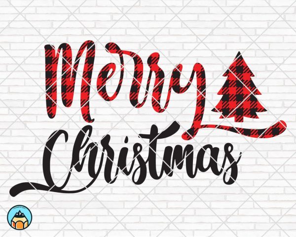 Merry Christmas Buffalo Plaid SVG